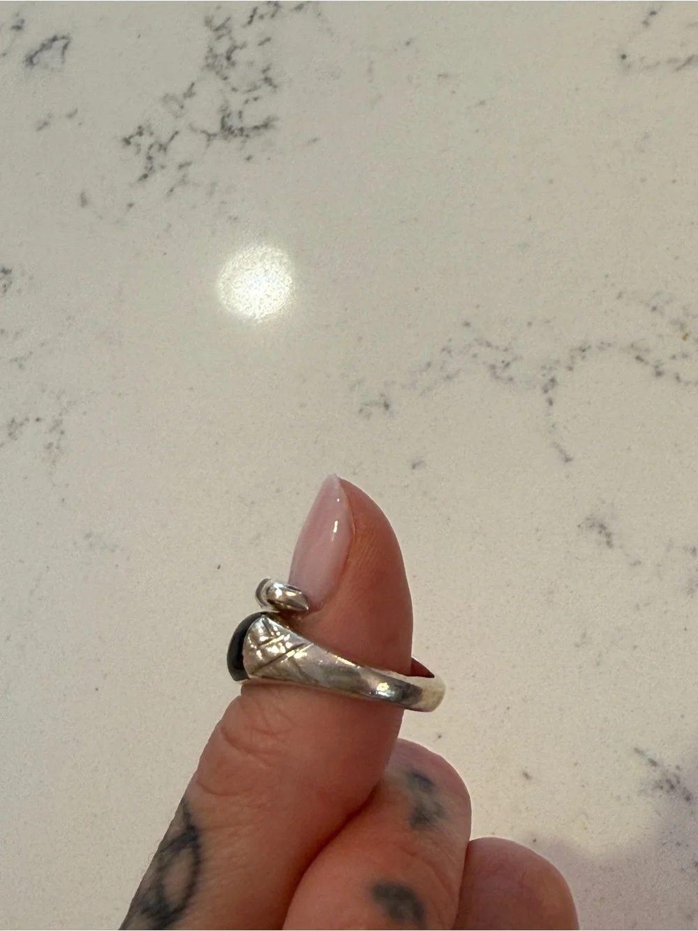 vintage sterling silver snake ring sz 7.5